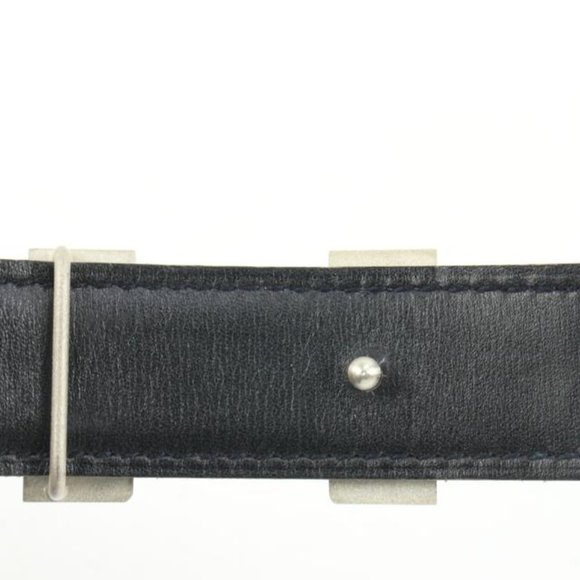 Hermès Navy x Black x Silver 24mm Reversible H Logo Belt Kit  1h425s